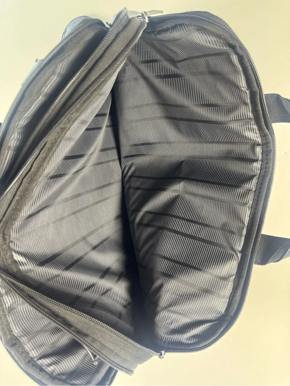 Kenneth Cole Reaction Black Leather Men's Backpack with Branded Zip Pull